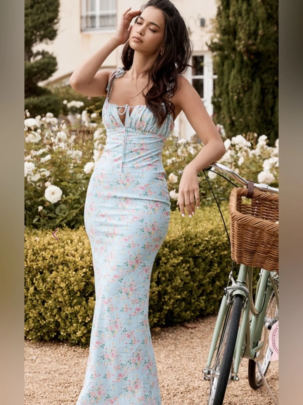 House of CB Light Blue Floral Maxi Dress - Picture 2 of 11